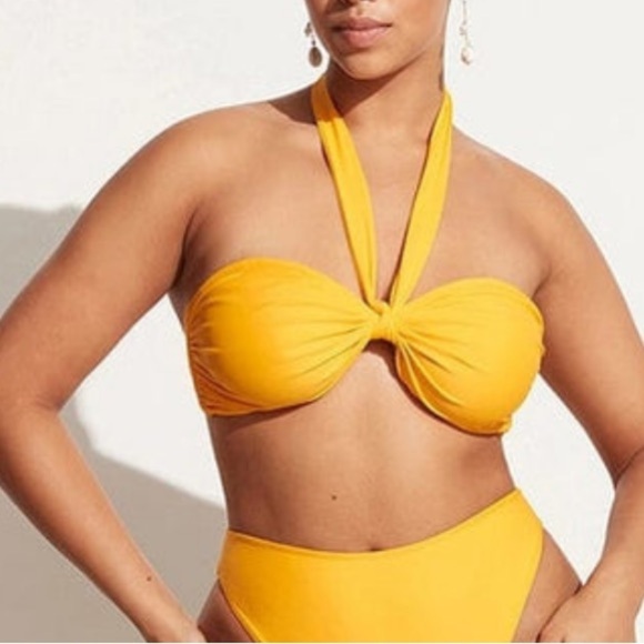 Faithfull The Brand Large US 8 Locales Bikini Top Halter Bandeau Handmade - Picture 1 of 14
